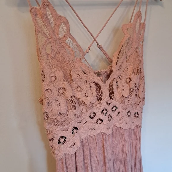 FREE People Pink FP One Adella Slip Lace Dress XS - Picture 3 of 7